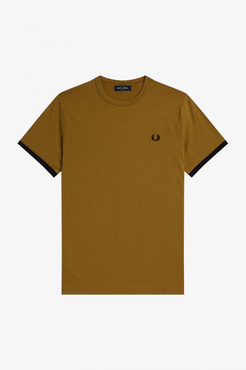 Camel Fred Perry Ringer Men's T Shirts | PH 1744FDNM